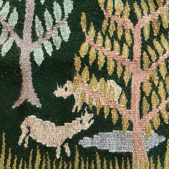 Handcrafted Tapestry with Forest Animals handmade rug wall hanging - Picture 10 of 15